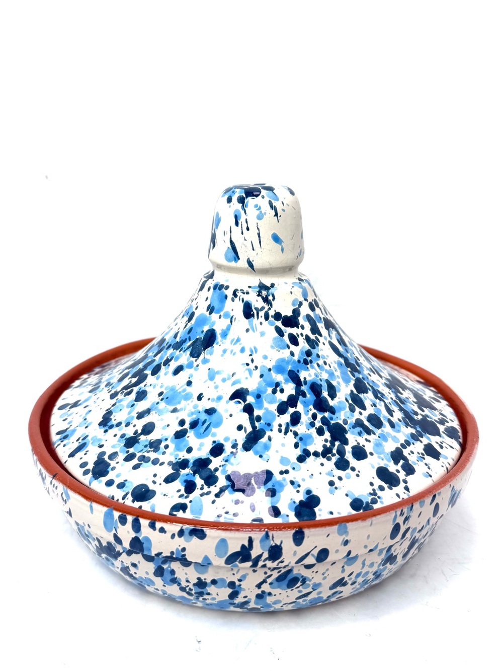 Fratelli Coli Pot for Life Italian Terracotta Tagine 10” Blue Speckled New